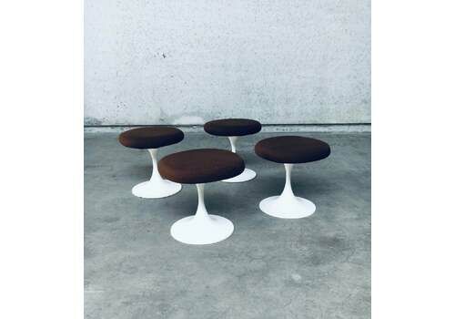 Midcentury Modern Design Tulip Stool Set By Tamburin, Sweden 1970