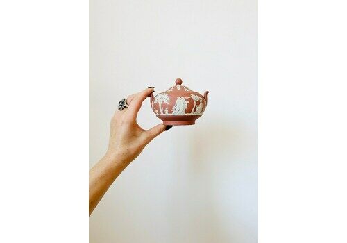 Rare Wedgwood Jasperware Terracotta Lidded Sugar Bowl