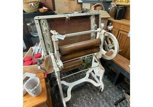 Vintage Cherry Tree Bantam Mangle With Solid Wood Top Garden Salvage