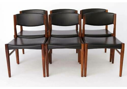 Set Of 6 Grete Jalk Chairs For Glostrup, Rosewood, 1960s, Danish