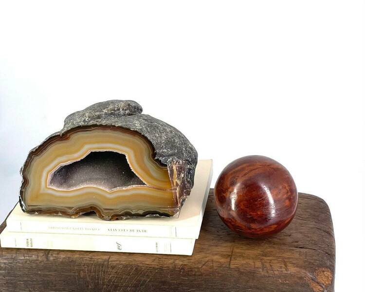 Brown Geode, Agate, 1970s / Quartz, Cabinet Of Curiosities, Boho Chic ...