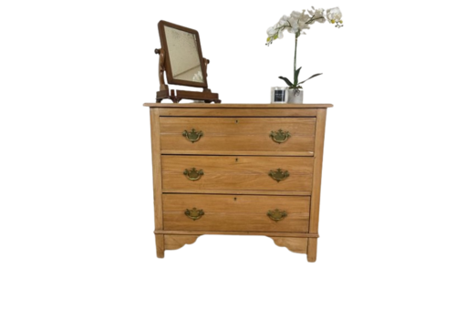 19th Century Small Victorian Farmhouse Antique Pine Chest Of Drawers