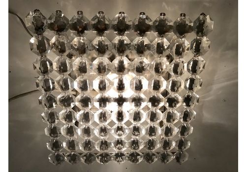 Midcentury Crystal Flushmount 