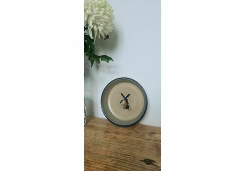 Handpainted Windmill Studio Pottery Stoneware Signed Bowl