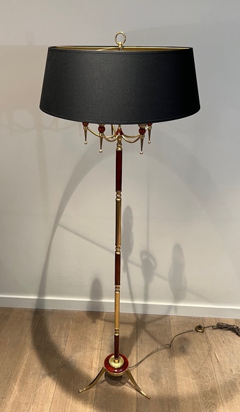 Brass And Plexiglass Floor Lamp In The Style Of Maison Jansen photo for sale
