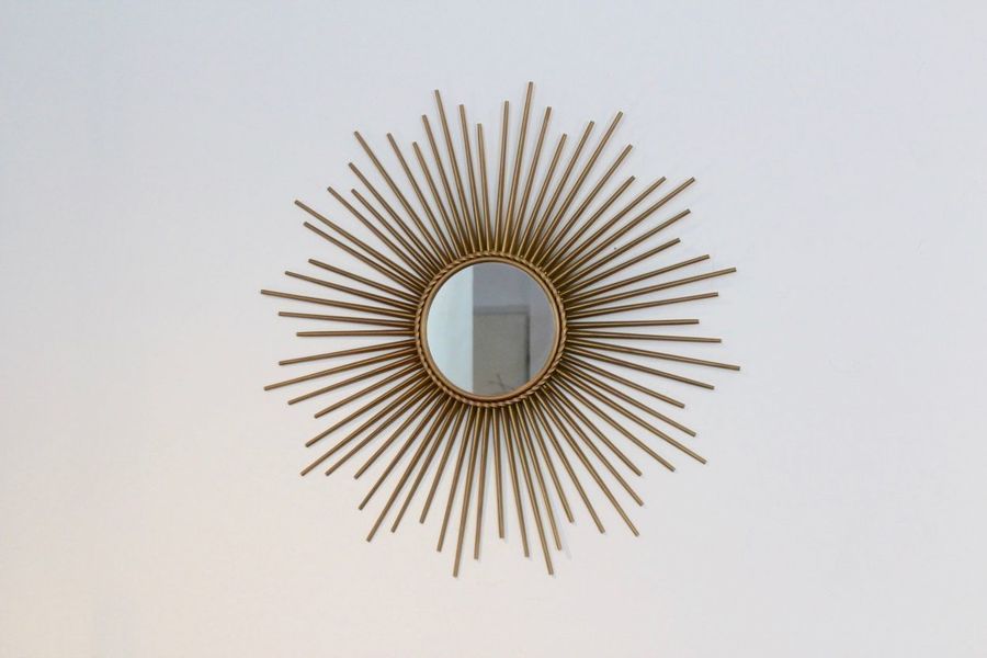 Sunburst Mirror In Gilt Metal From Y Vallauris 1960s Gilt Metal From Y Vallauris 1960s