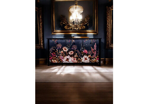 Luxury Chest Of Drawers With Avalana Bodacious Blooms Flower Design Gold Drawers