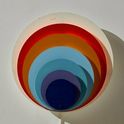 Peacock Wall Lamp By Bent Karlby For Lyfa, 1970s photo for sale