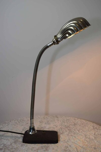 Chrome Articulated Scalloped Desk Lamp photo furniture