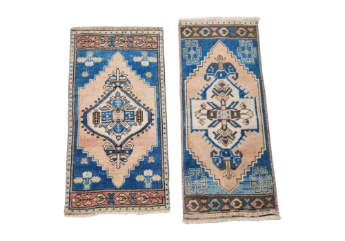 1970s Hand Knotted Small Turkish Rug   A Pair
