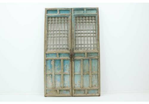 19th Century Blue Painted Traditional Screen Door