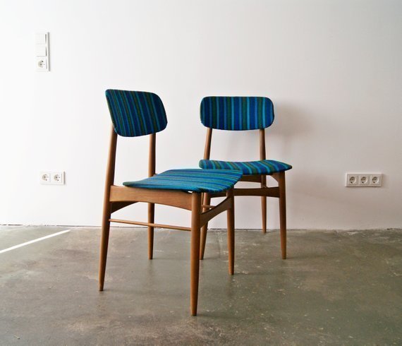 Teak Chair 60s Set Of 2 Scandinavian Furniture Dining Chairs