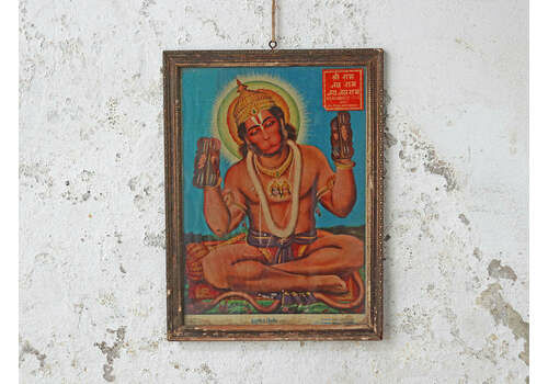 Old Indian Wall Art   Hanuman, Oriental