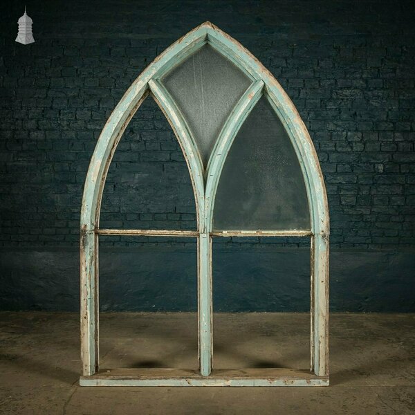 Arched Gothic Window, Wooden Frame, Textured Glass | Vinterior