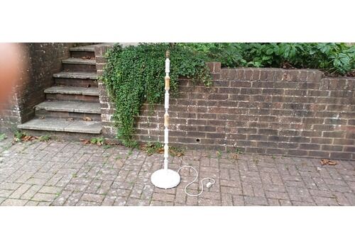 Quirky And Unique Vintage Retro Onyx And Painted Shabby Chic Standard Lamp In Working Order. Upcycled.