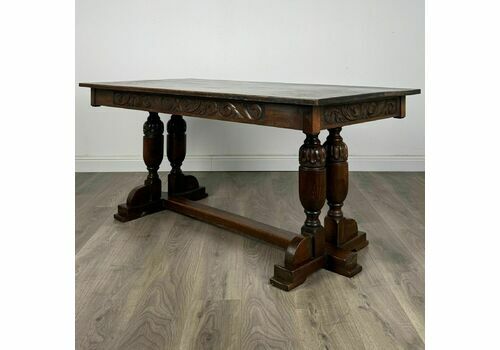 Antique 20th Century Refractory Style Dining Table In Solid Oak