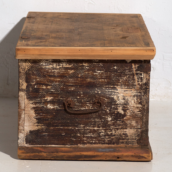 Antique Small Trunk With Floral Motifs (C.1920) #73 photo furniture
