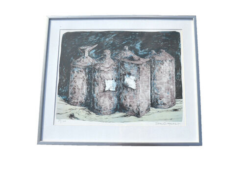 Vintage Color Lithograph Still Life By Sven O.Haml 27/140, 62cm X 52cm, Sweden