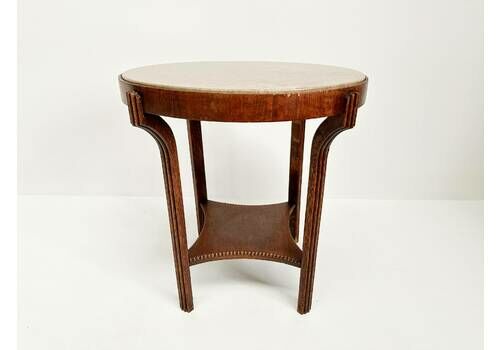 Vintage Art Deco Side Table With Marble Top | Amsterdam School