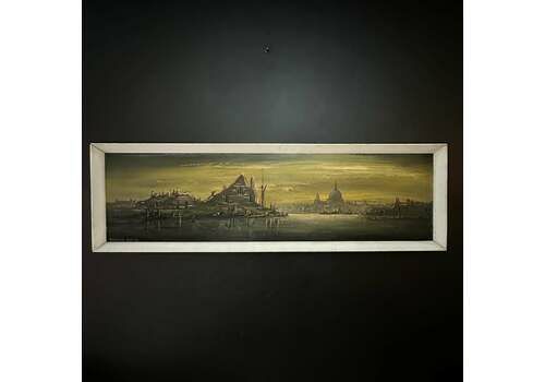 British School Edward Elliot St Paul’s From The Thames Vintage Oil Painting On Board Signed And Framed.