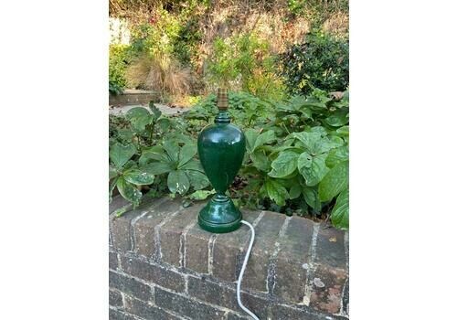 Vintage Bottle Green Marble Effect Table Lamp, Classic Urn Style Working Wooden Table Lamp
