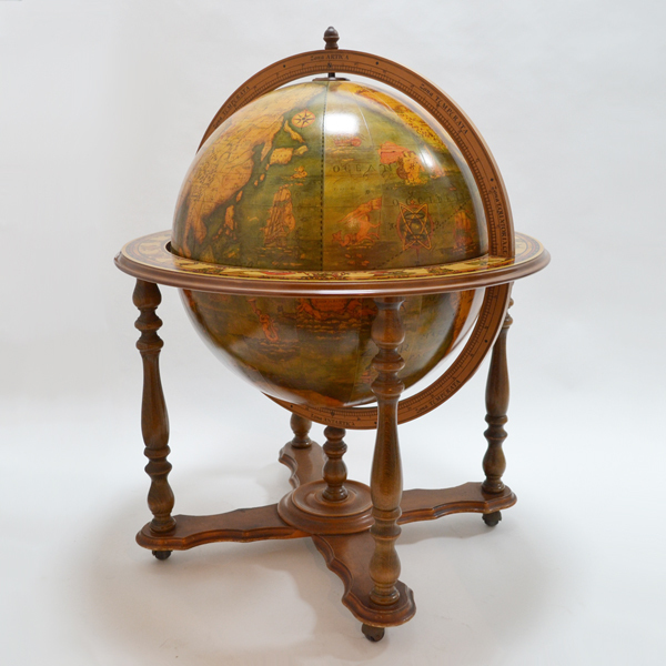 Vintage Italian Globe Bar Cart Liquor Cabinet Vinterior