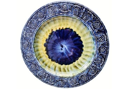 Vintage Hand Painted Porthmadog Welsh Studio Art Pottery Majolica Charger 33cms