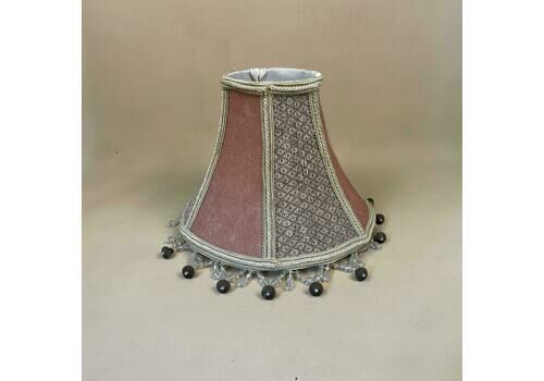 Vintage Small Lampshade Bell Shade Red Carpet Look Beaded Edge Patterned Shade Moroccan Style Bedroom Living Room Cosy