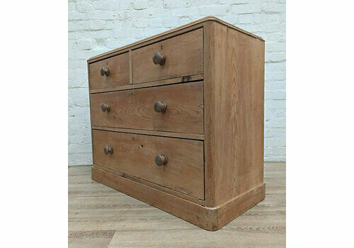 Victorian Stripped Mahogany 2 Over 2 Chest Of Drawers