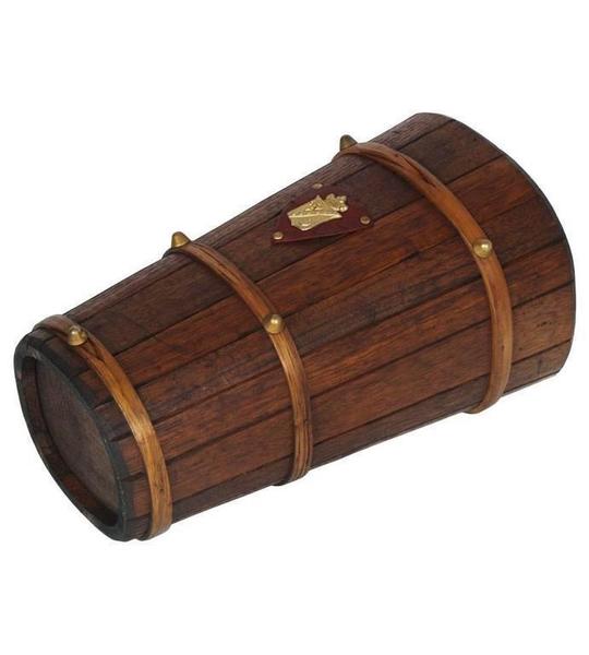 Art Deco Umbrella Stand With Coat Of Arms, In Oak And Curved Beech