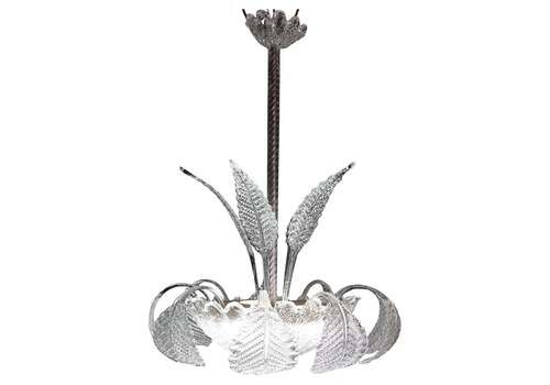 Elegant Art Decò, Barovier & Toso Chandelier, Murano Glass, 1950s