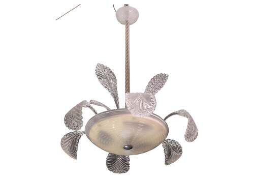 Charming Art Decò, Barovier & Toso Chandelier, Murano Glass, 1950s