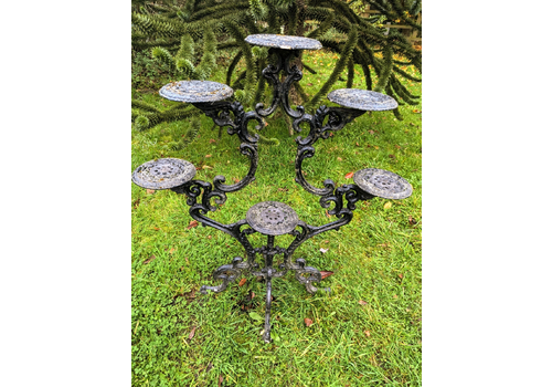 Vintage Victorian Black Cast Iron Six Tier Plant Stand Delivery Available
