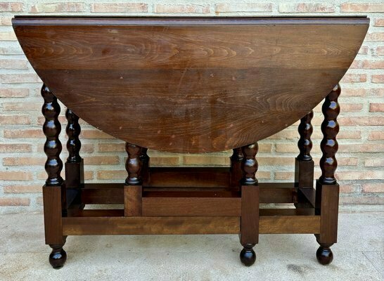 Mesa De Comedor Redonda Francesa Con Alas, 1900 photo furniture