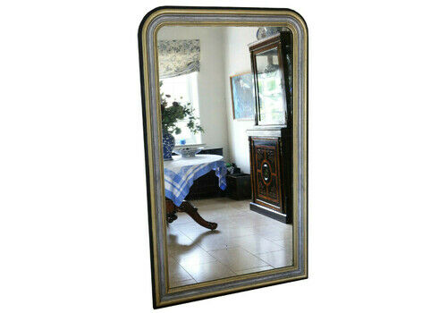 Antique 19th Century Very Large Quality Ebonised Silver Gilt Floor Wall Overmantle Mirror