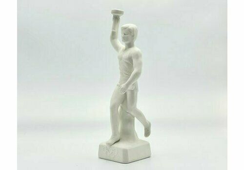 Art Deco Berlin Olympic Games Bisque Torch Bearer Runner Figurine, 1936