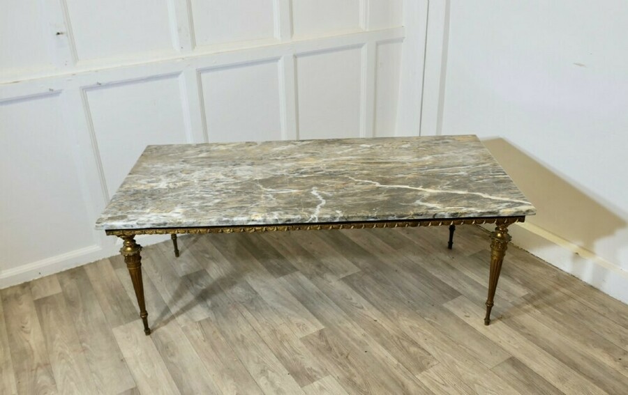 Superb Quality French Ormolu And Marble Coffee Table photo furniture