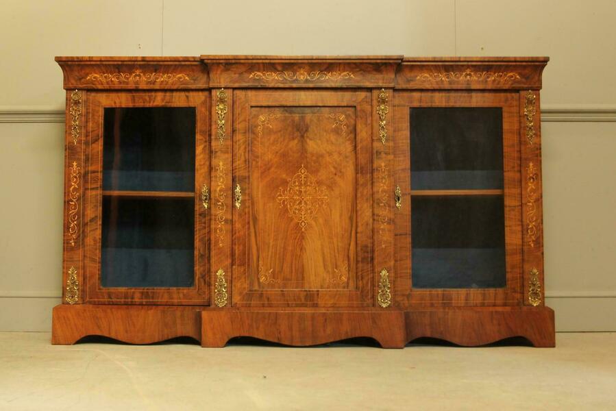 A Victorian Burr Walnut Bookcase Display Sideboard photo furniture