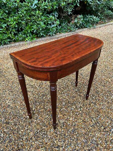 19th Century Regency Mahogany D Shaped Card Table photo furniture
