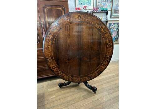 19th Century Victorian Rosewood Tilt Top Dining Table