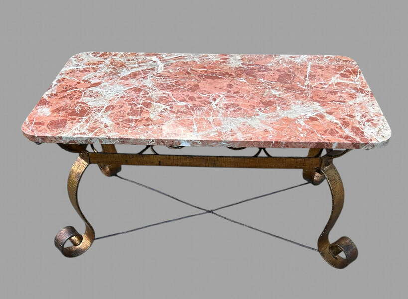 An Attractive Mid Century Marble Topped Coffee Table photo furniture