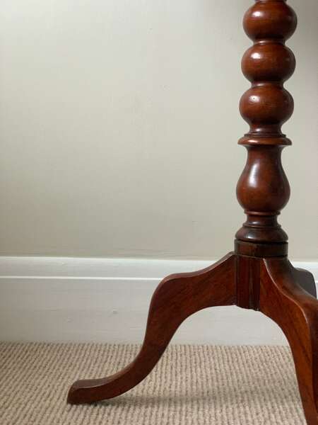 Regency Mahogany Bobbin Tilt Side Table With Oval Top photo furniture