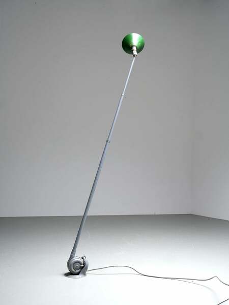 Old Version Johan Petterson Triplex Lamp With Green Shade, Sweden, 1930's photo furniture