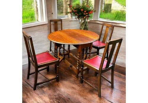 Antique Edwardian Dining Chairs / Set Of 4 / Made In England C1910 / Free Delivery