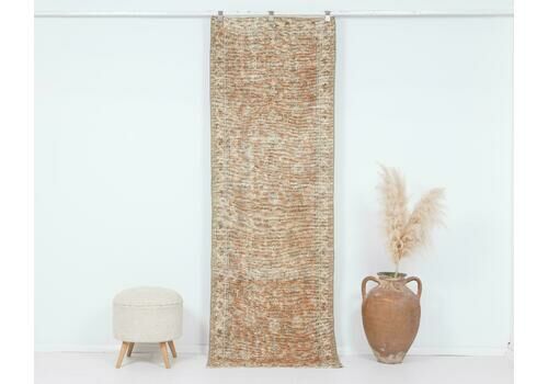 2.6 X 8 Vintage Runner, Turkish Runner Rug, Orange Runner, Oushak Runner, Anatolian Rug, Kitchen Runner Rug, Hallway Rug, Antique Runner Rug