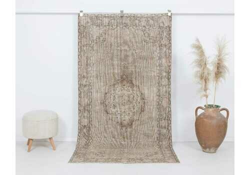 4x7 Turkish Rug, Neutral Oushak Rug, Antique Handmade Rug, Vintage Rug, Anatolian Rug, Low Pile Rug, Naturel Rug,Kitchen Rug,Wool Rug, A4422