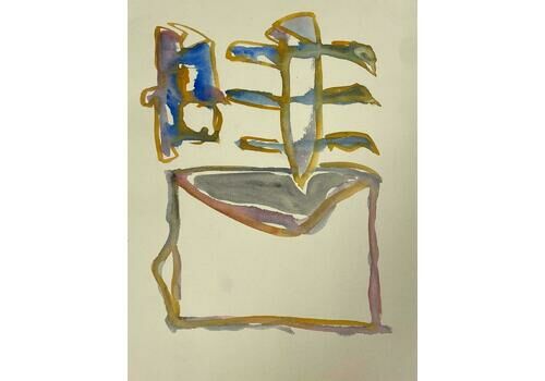 Jacques Coulais (1955 2011)french Expressionist Abstract Original Painting Artists Studio Provenancemid 20th Century