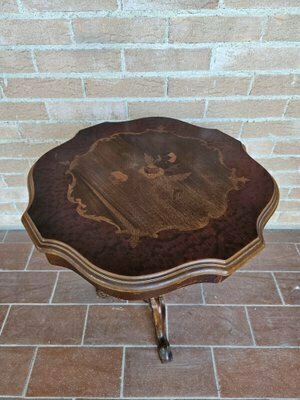 Center Table In Mahogany And Walnut With Maple Inlays, Italy, 1980s photo furniture
