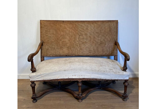 Louis XIII Style High Back Walnut Sofa