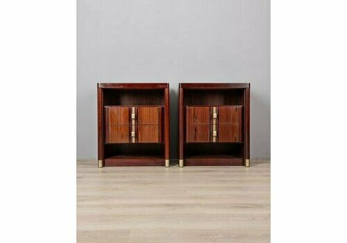 Set Of 2, Vintage Nightstands In Rosewood, 1960s, Italian Design,